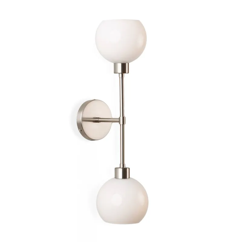 Bold Duo Sconce with Glass Globes — Color Cord Company LED Wall Lights  
