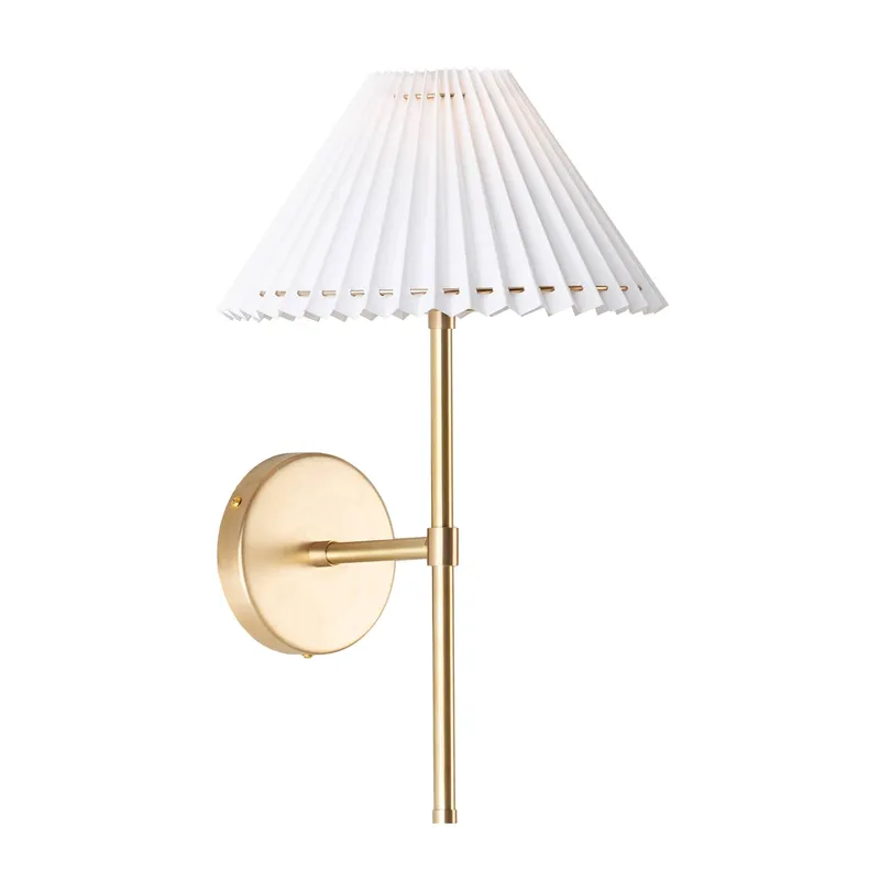 Bold Solo Wall Sconce with Pleated Shade — Color Cord Company LED Wall Lights  