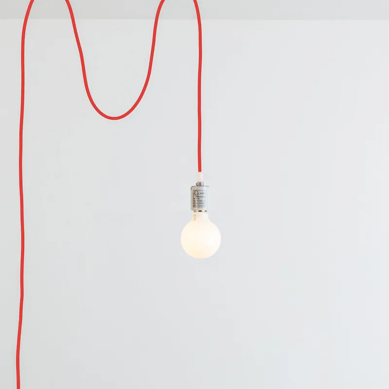 Stamped Porcelain Plug-In Pendant Light — Color Cord Company LED Pendant Lights 60.0W 