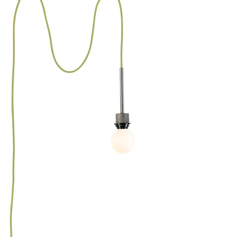 Pendulum Shade Ready Raw Metal Chroma Plug-In Cord Set — Color Cord Company LED Pendant Lights  