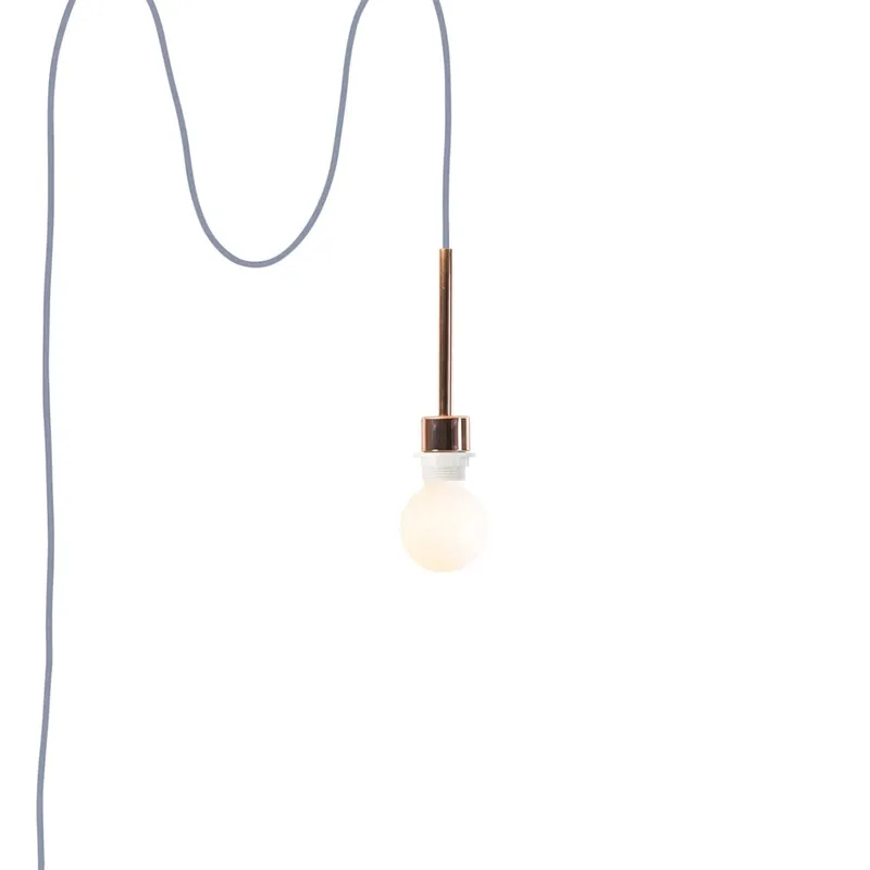 Pendulum Shade Ready Polished Copper Chroma Plug-In Cord Set — Color Cord Company LED Pendant Lights  