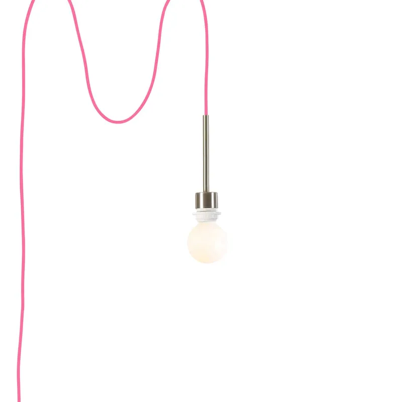 Pendulum Shade Ready Brushed Nickel Chroma Plug-In Cord Set — Color Cord Company LED Pendant Lights  