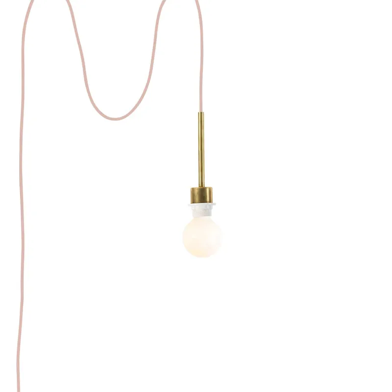 Pendulum Shade Ready Brass Chroma Plug-In Cord Set — Color Cord Company LED Pendant Lights  