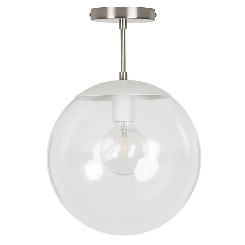 Customize: Mod Glass Globe Post Flush Mount Pendant - 12inch — Color Cord Company LED Pendant Lights  