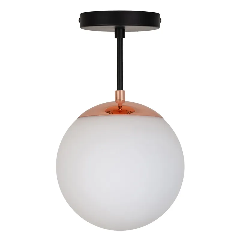 Customize: Mod Glass Globe Post Flush Mount Pendant - 8inch — Color Cord Company LED Pendant Lights  