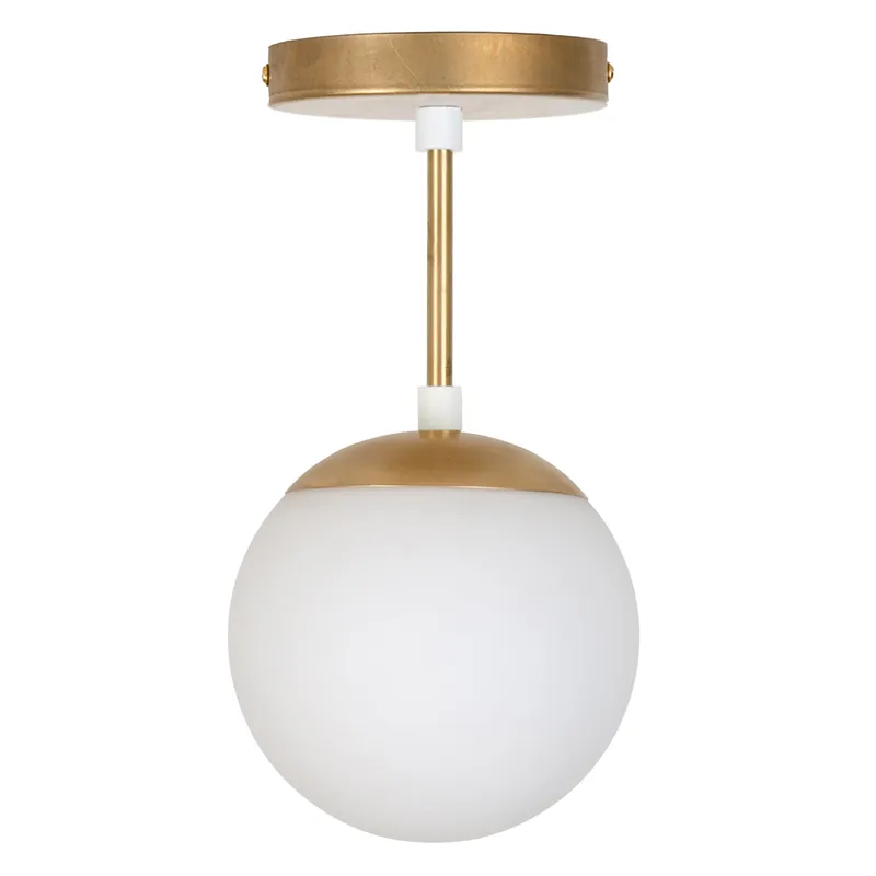 Customize: Mod Glass Globe Post Flush Mount Pendant - 6inch — Color Cord Company LED Pendant Lights  
