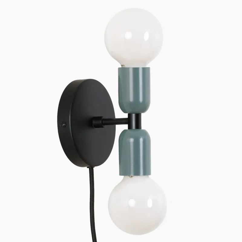 Customize: Mini Plug-in Junction Duo Sconce — Color Cord Company LED Wall Lights  
