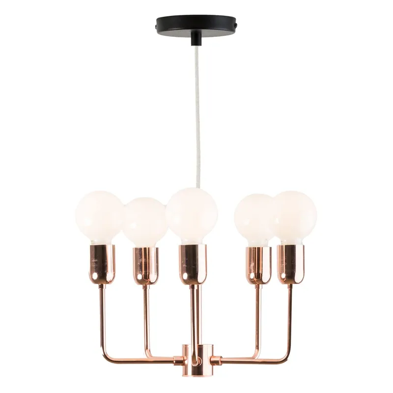 Customize: 5-Arm Bend Chandelier — Color Cord Company LED Pendant Lights  