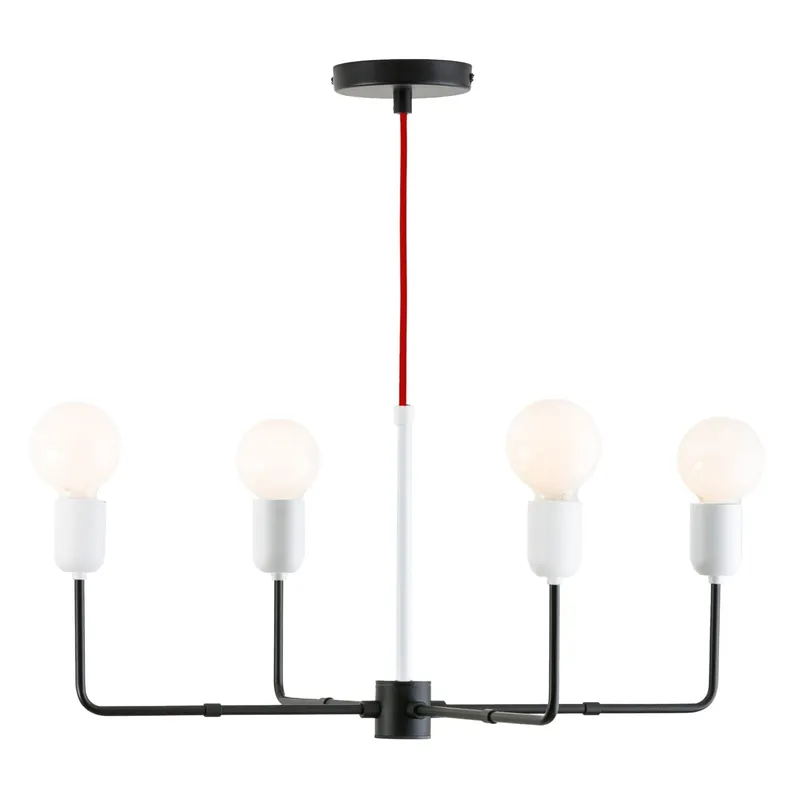 Customize: 4-Arm Bend Chandelier — Color Cord Company LED Pendant Lights  