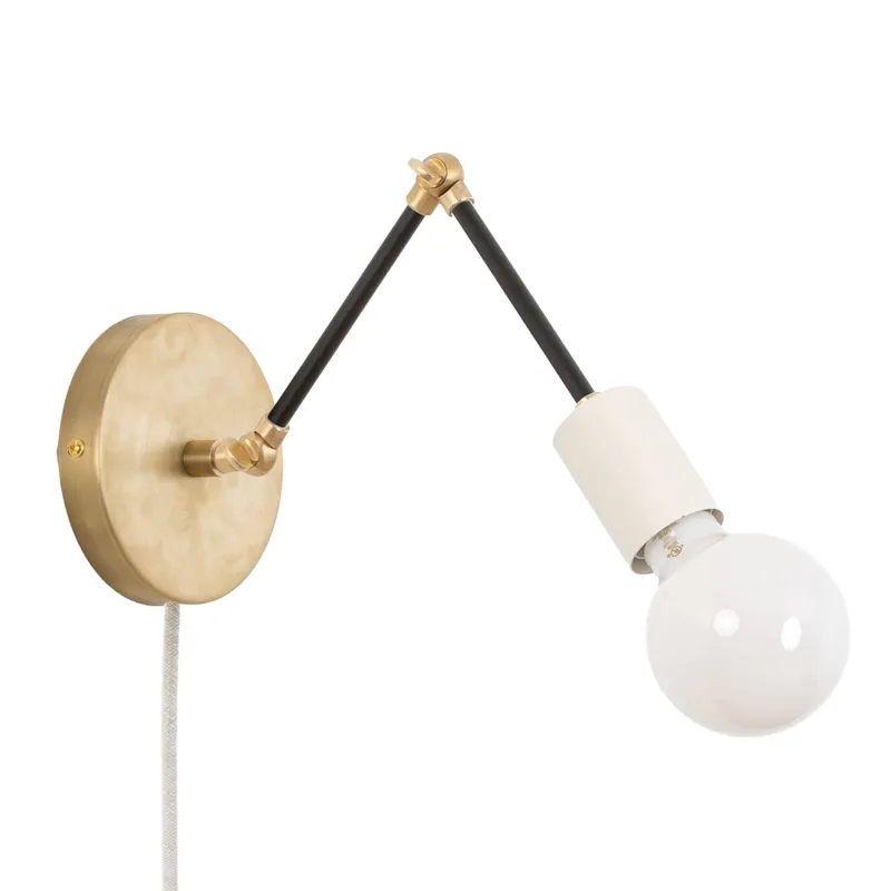Customize: Hinge Plug-In Double Solo Sconce — Color Cord Company LED Wall Lights  