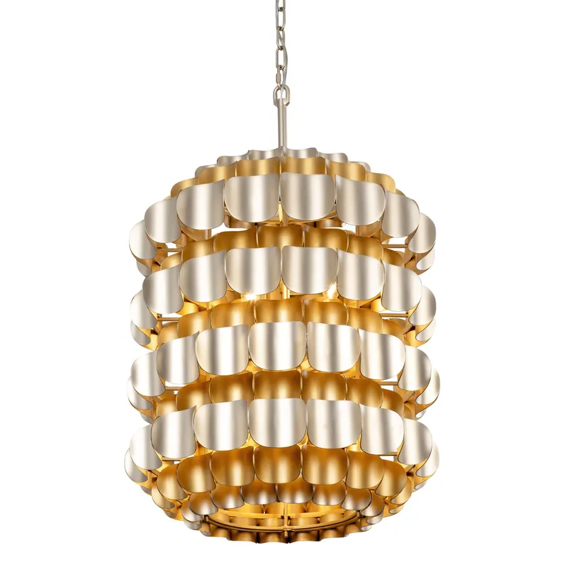 Swoon 6 Light Foyer - Antique Gold/Gold Dust — Varaluz Lighting LED Landscape Lights  