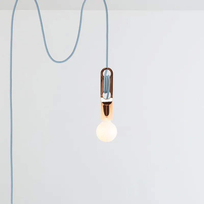 Wrap Polished Copper Chroma Plug-In Cord Set — Color Cord Company LED Pendant Lights  