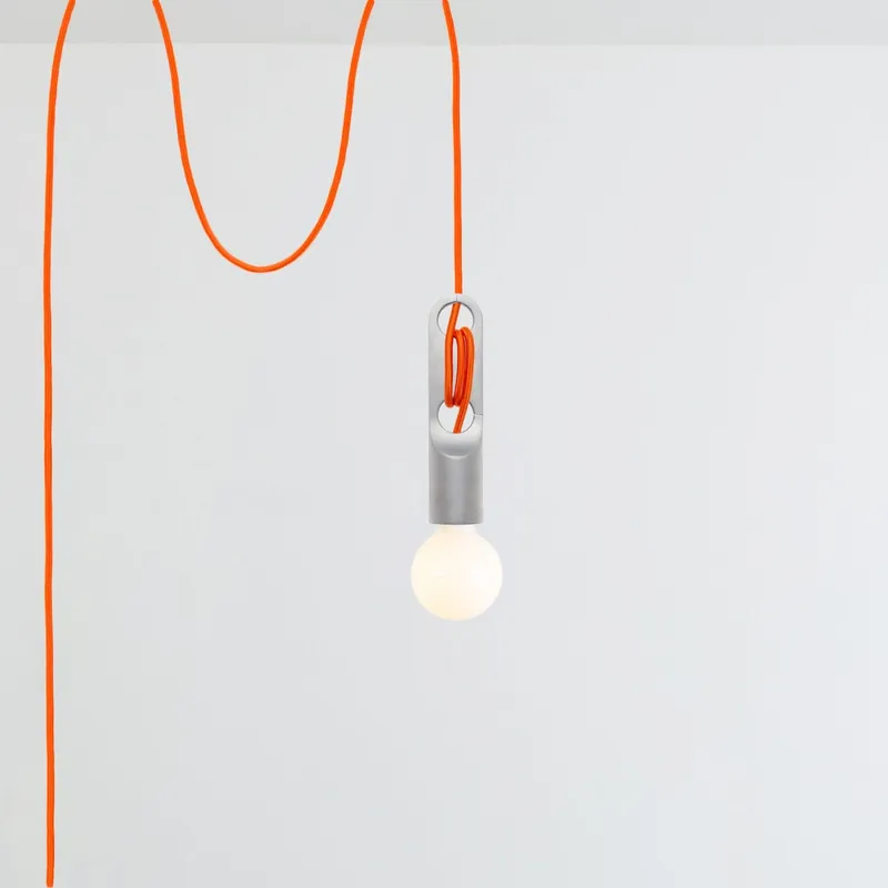Wrap Raw Aluminum Chroma Plug-In Cord Set — Color Cord Company LED Pendant Lights  