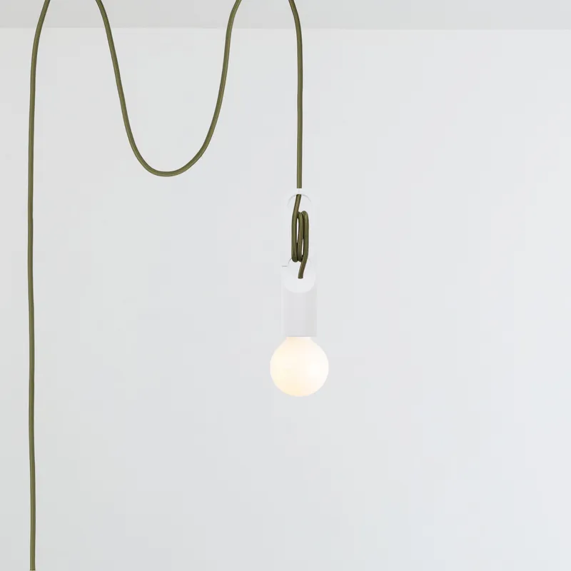 Wrap White Chroma Plug-In Cord Set — Color Cord Company LED Pendant Lights  