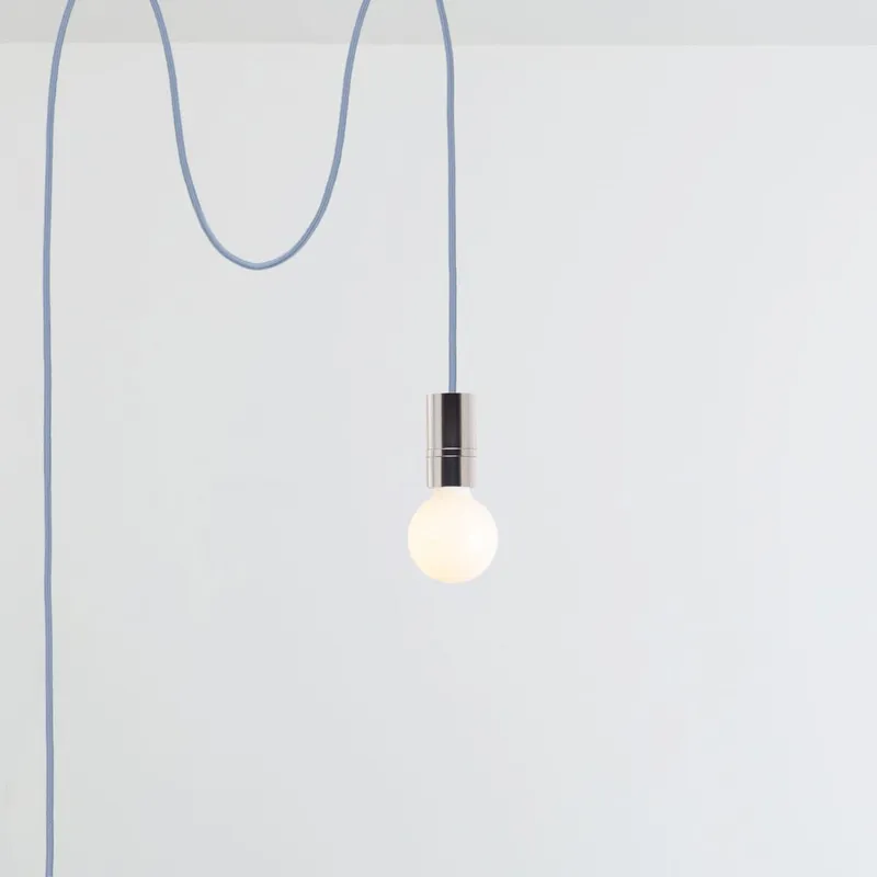 AiO Nickel Chroma Plug-In Cord Set — Color Cord Company LED Pendant Lights  