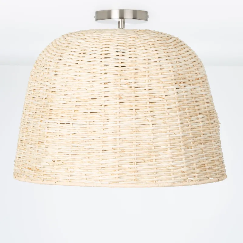 Post Dome Basket Shade Flush Mount Pendant — Color Cord Company LED Pendant Lights  