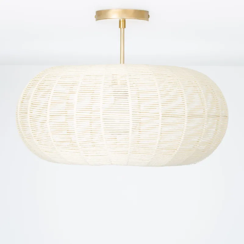 Post Drum String Shade Flush Mount Pendant — Color Cord Company LED Pendant Lights  