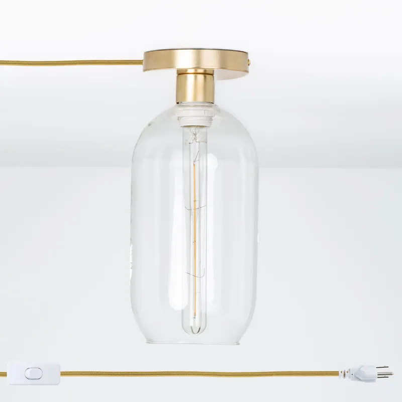 Plug-In Glass Pill Button Light — Color Cord Company LED Ceiling Lights  