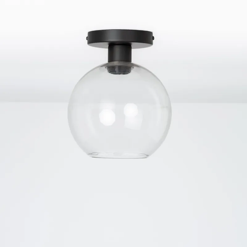 Glass Globe Button Flush Mount - 8inch — Color Cord Company LED Ceiling Lights  