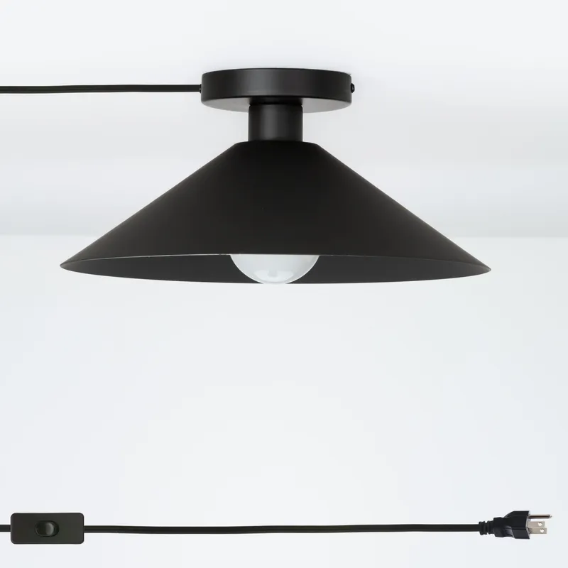 Slope Shade Button Plug-In Flush Mount — Color Cord Company LED Ceiling Lights  
