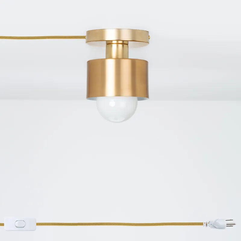 Puck Shade Button Plug-In Flush Mount — Color Cord Company LED Wall Lights  