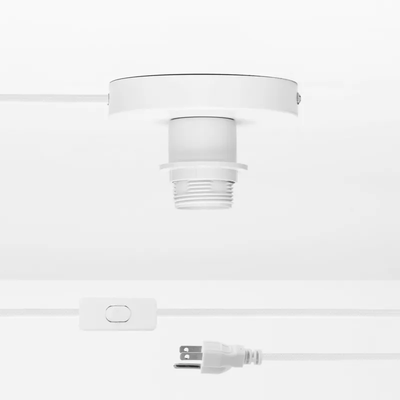 Shade-Ready Button Plug-In Flush Mount — Color Cord Company LED Wall Lights  
