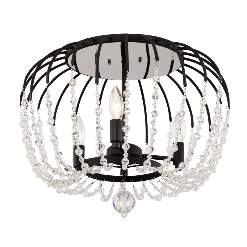 Voliere 3 Light Semi-Flush - Matte Black — Varaluz Lighting LED Post Top Lights  