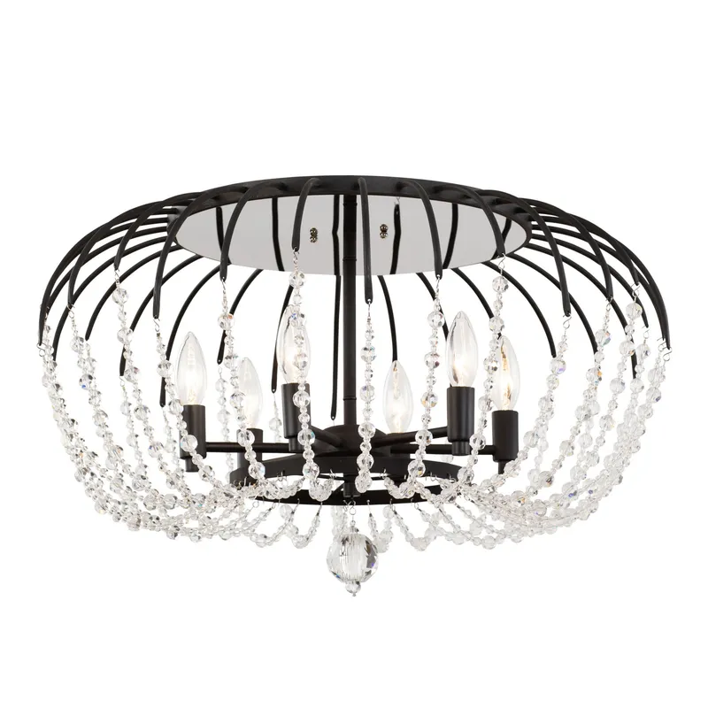 Voliere 6 Light Semi-Flush - Matte Black — Varaluz Lighting LED Post Top Lights  