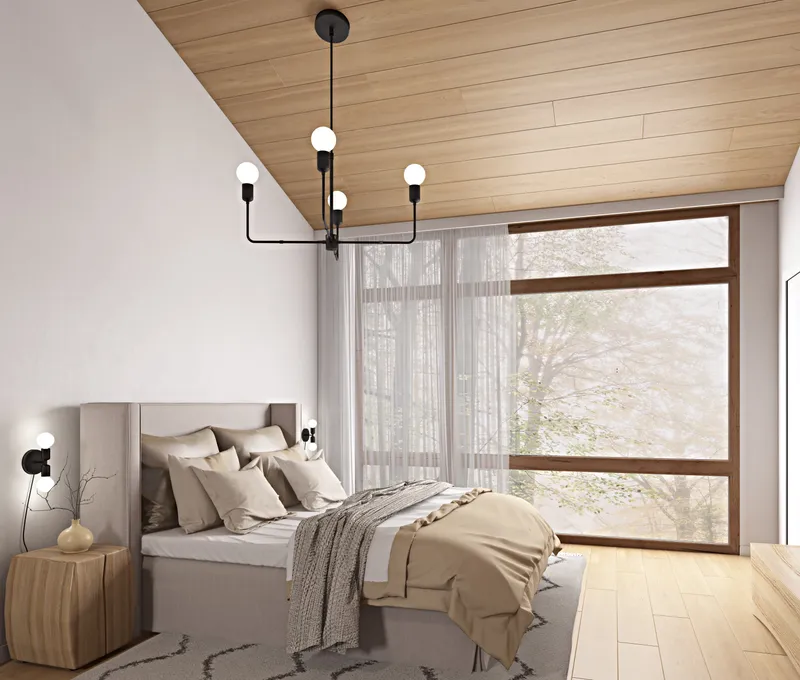 4-Arm Bend Chandelier - Customizer Base — Color Cord Company LED Pendant Lights  