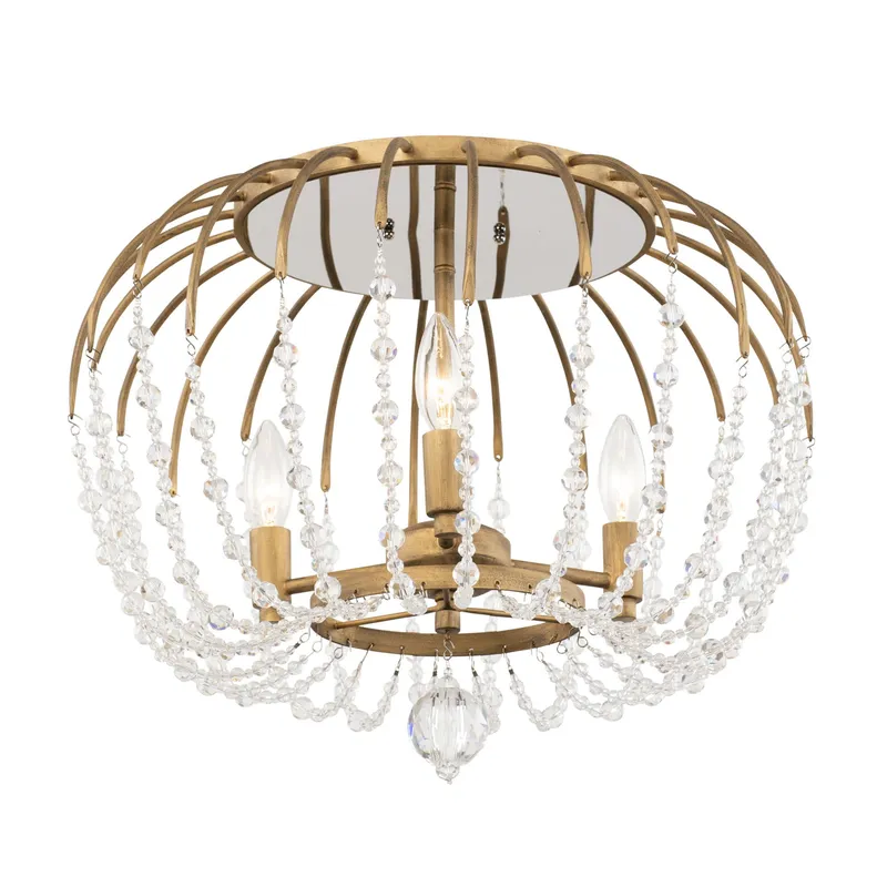 Voliere 3 Light Semi-Flush - Havana Gold — Varaluz Lighting LED Post Top Lights  
