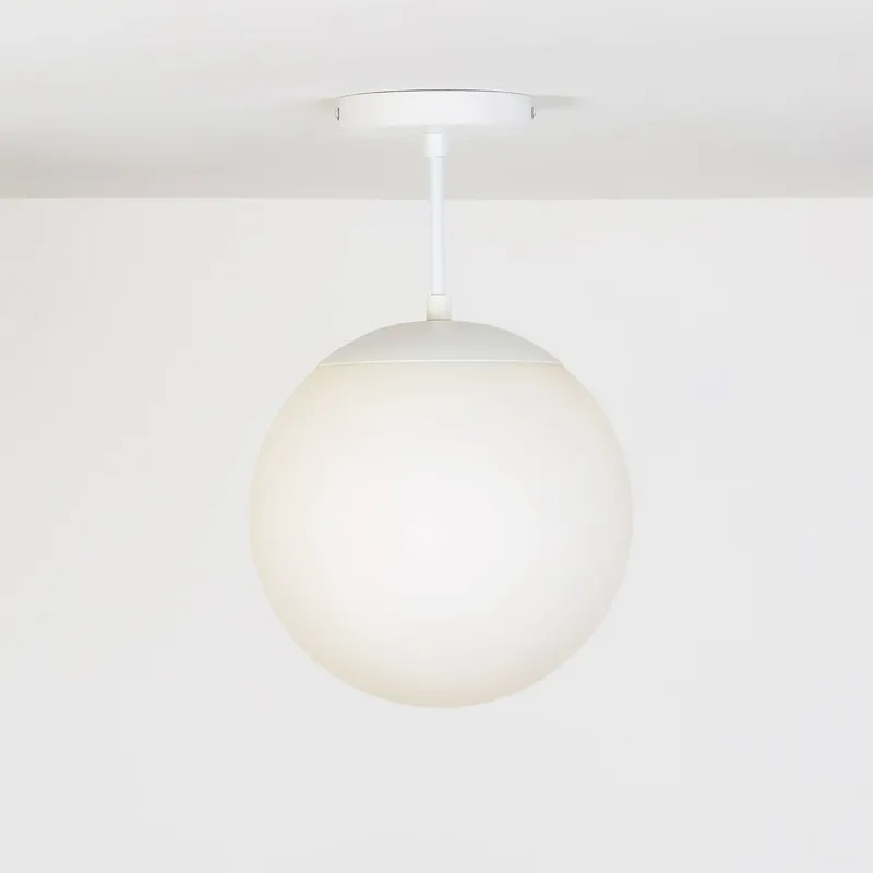 Mod Glass Globe Post Flush Mount Pendant - 10inch — Color Cord Company LED Pendant Lights  