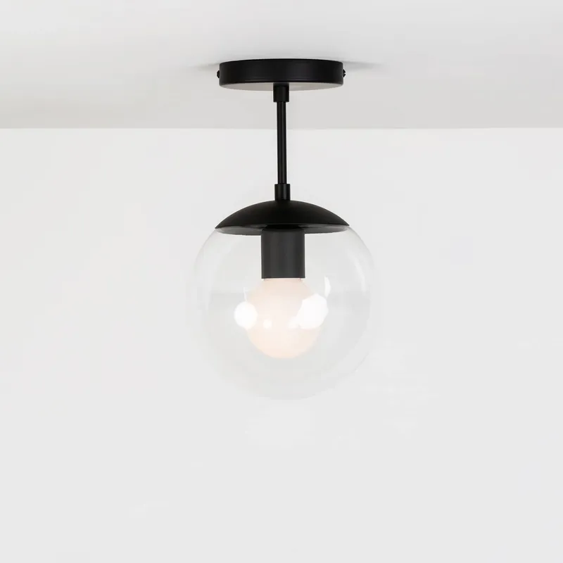 Mod Glass Globe Post Flush Mount Pendant - 8inch — Color Cord Company LED Pendant Lights  