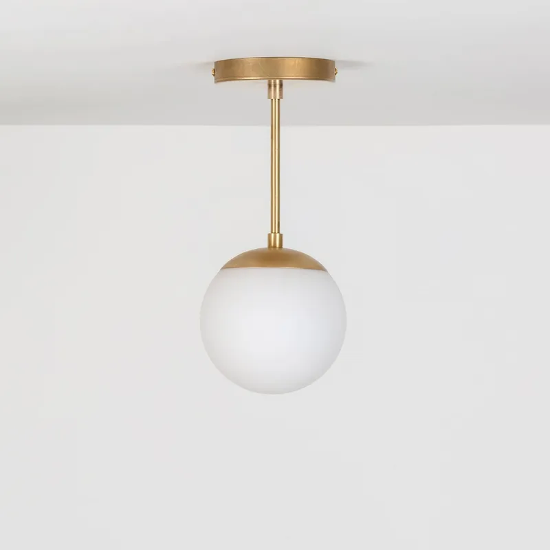 Mod Glass Globe Post Flush Mount Pendant - 6inch — Color Cord Company LED Pendant Lights  