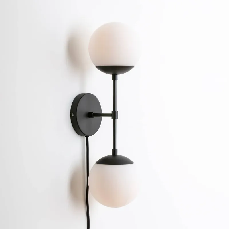 Mod Glass Globe Duo Plug-In Sconce — Color Cord Company LED Wall Lights  