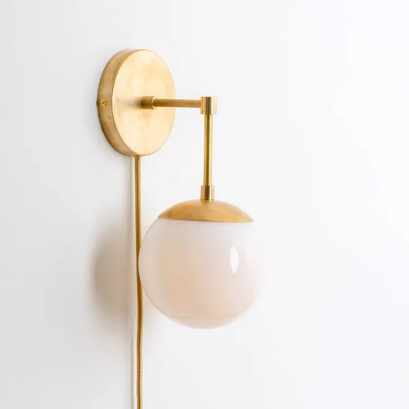 Mod Glass Globe Solo Plug-In Sconce — Color Cord Company LED Wall Lights 9.0W 