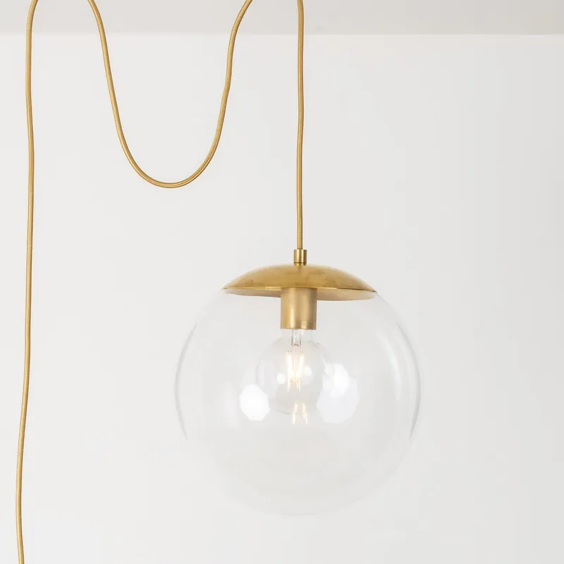 Mod Glass Globe Plug-In Pendant - 12inch — Color Cord Company LED Pendant Lights  