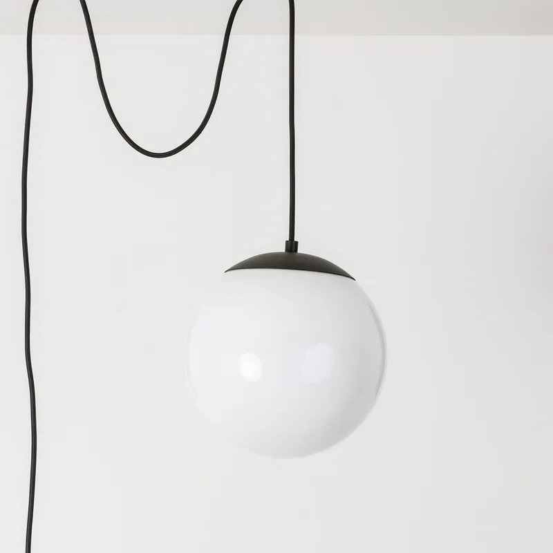 Mod Glass Globe Plug-In Pendant - 10inch — Color Cord Company LED Pendant Lights  