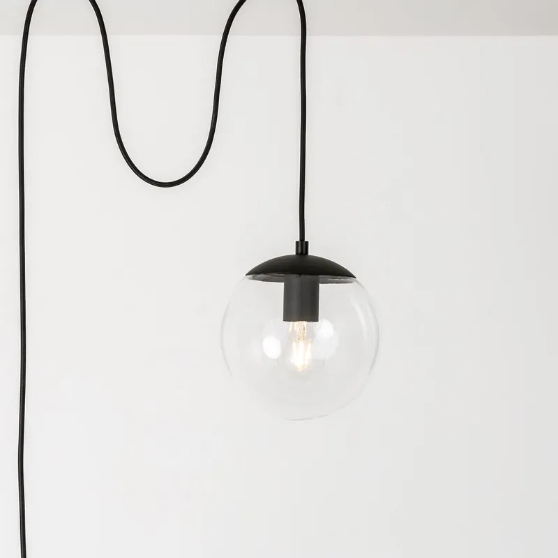 Mod Glass Globe Plug-In Pendant - 8inch — Color Cord Company LED Pendant Lights  