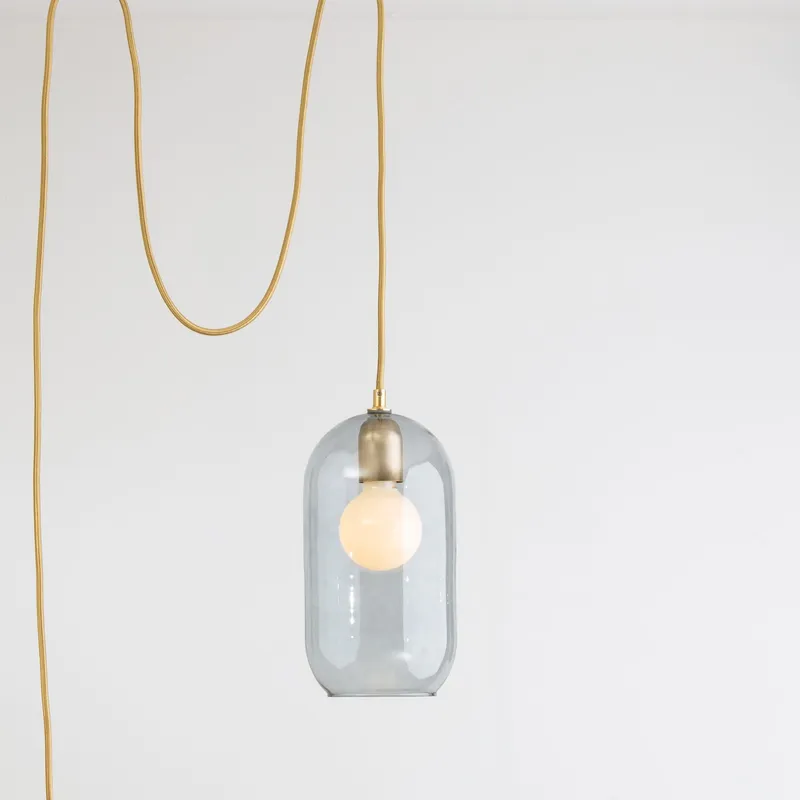 Glass Pill Fixed Shade Plug-In Pendant — Color Cord Company LED Pendant Lights  