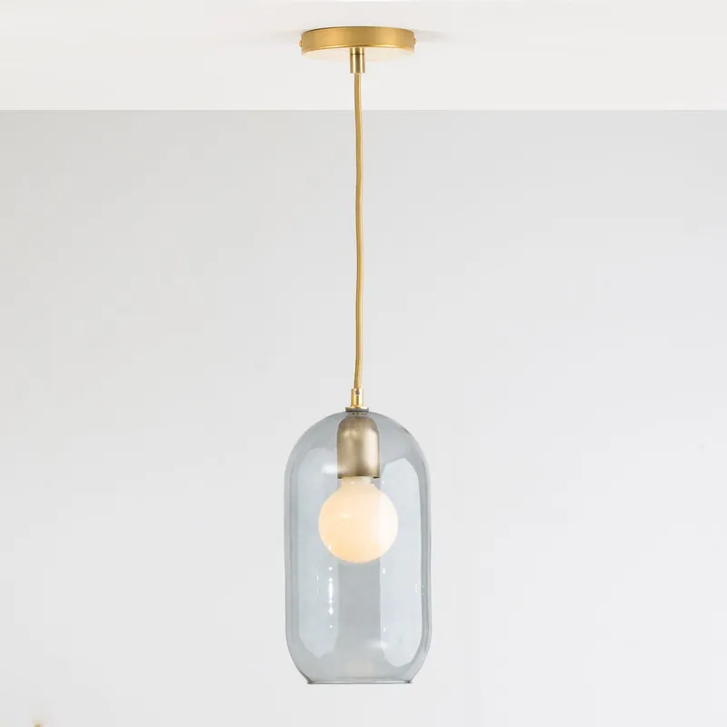 Glass Pill Fixed Shade Ceiling Pendant — Color Cord Company LED Pendant Lights  
