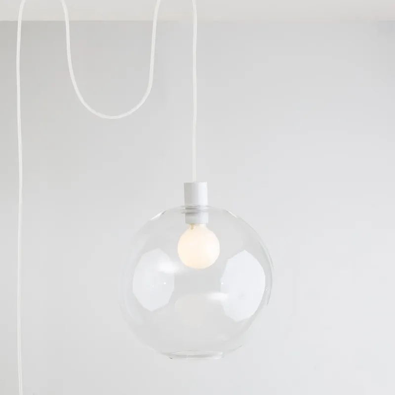 12” All-in-One (AiO) Globe Ceiling Plug-In Pendant — Color Cord Company LED Pendant Lights  