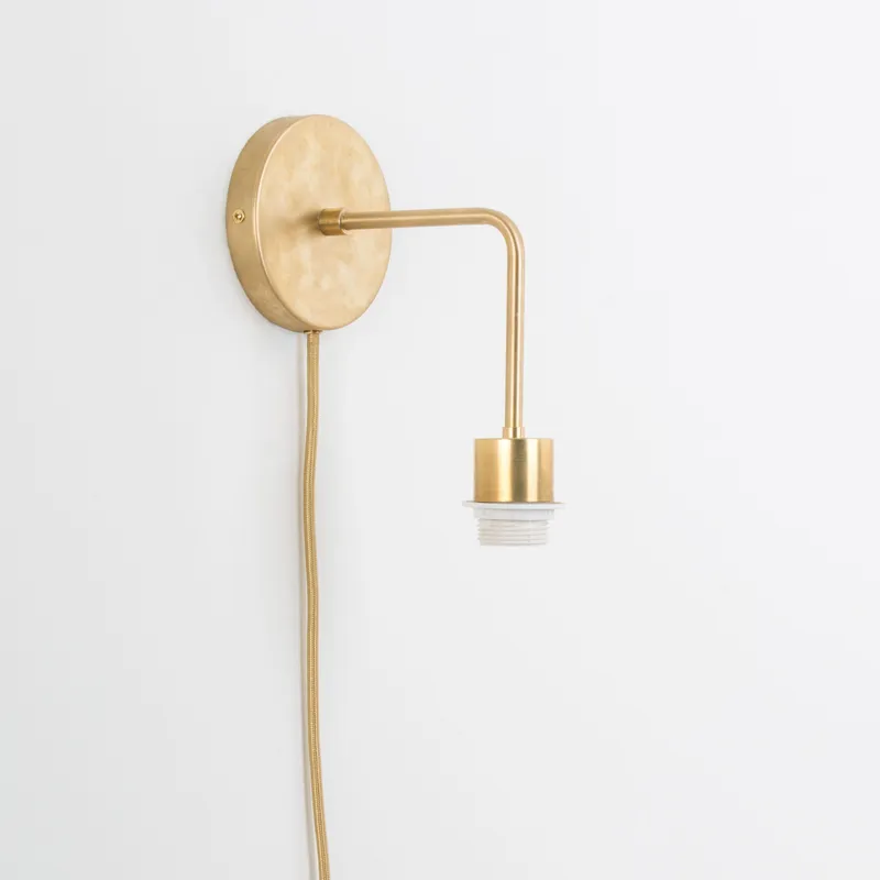 Plug-In Bend Solo Shade-Ready Sconce — Color Cord Company LED Wall Lights  