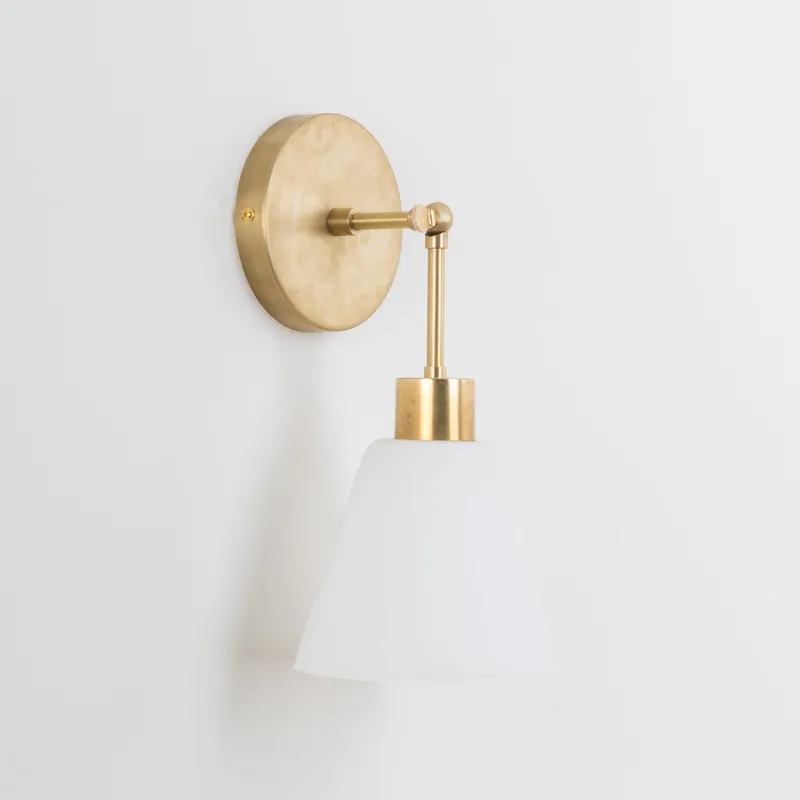 Hinge Glass Cone Solo Sconce — Color Cord Company LED Wall Lights  