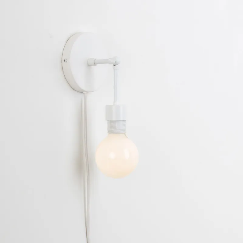 Plug-In Hinge Shade Ready Solo Sconce — Color Cord Company LED Wall Lights  