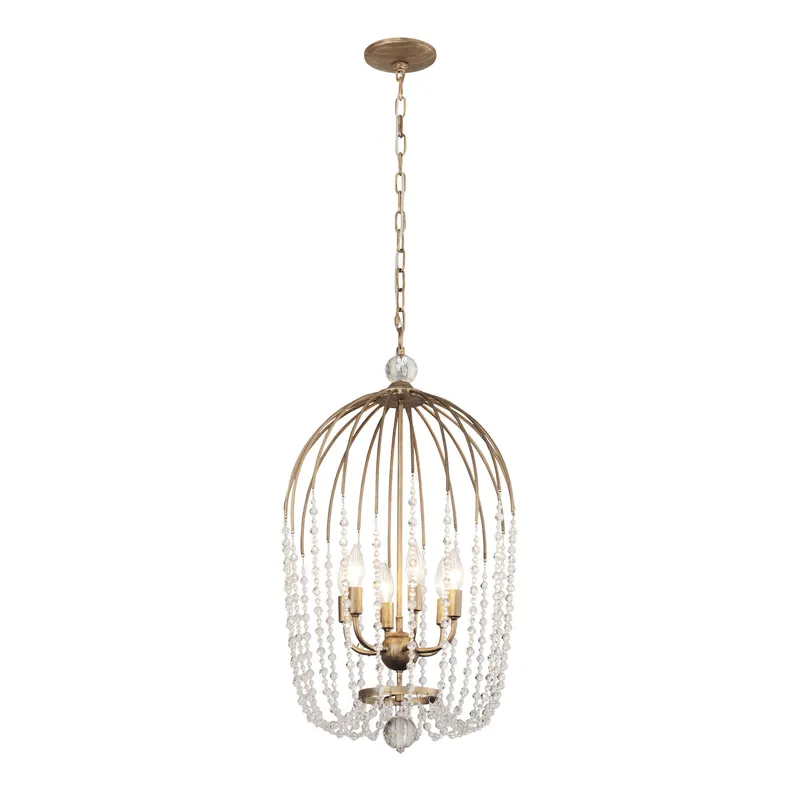 Voliere 6 Light Crystal Pendant - Havana Gold — Varaluz Lighting LED Landscape Lights  
