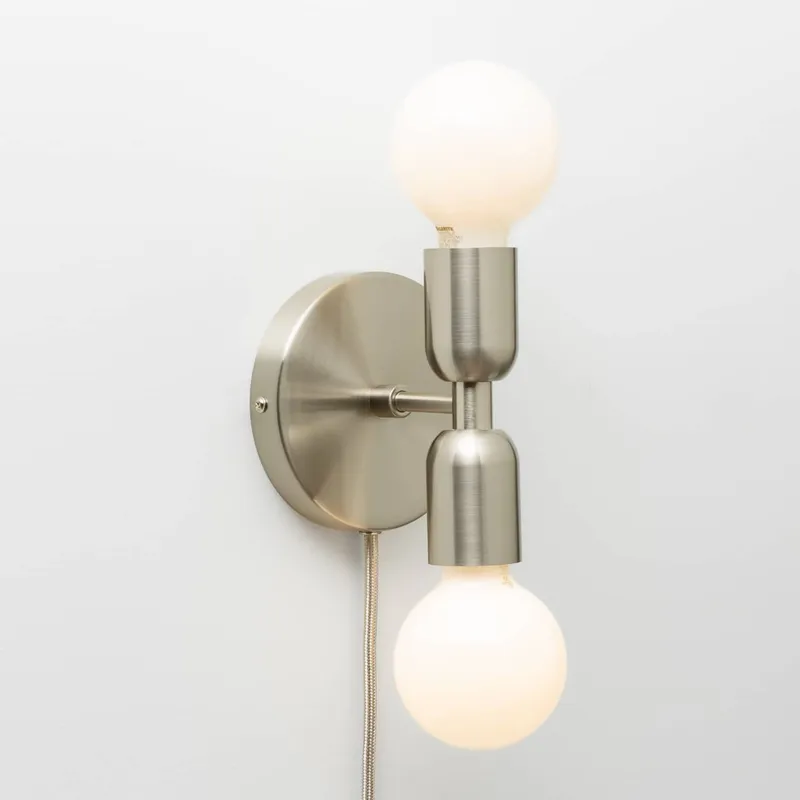 Mini Plug-in Junction Duo Sconce — Color Cord Company LED Wall Lights  