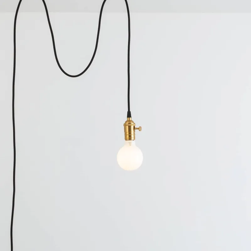 Brass Plug-In Pendant Light — Color Cord Company LED Pendant Lights  