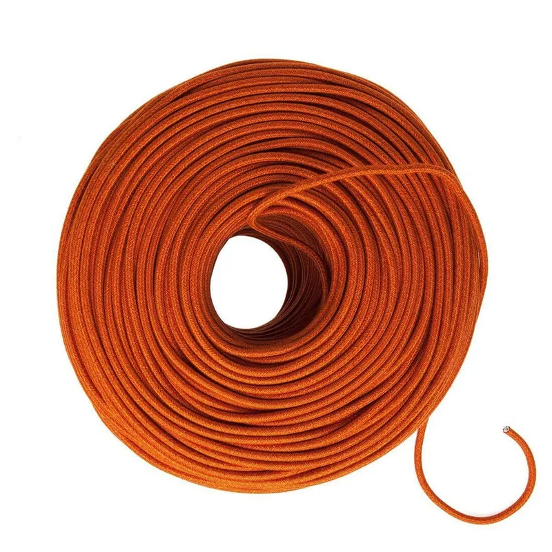 DIY Fabric Wire by the Foot - Mod Orange Mini Tweed (Cotton Blend) — Color Cord Company LED General Lighting  
