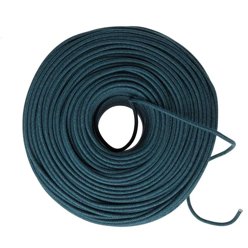 DIY Fabric Wire by the Foot - Aqua Mini Tweed (Cotton Blend) — Color Cord Company LED General Lighting  
