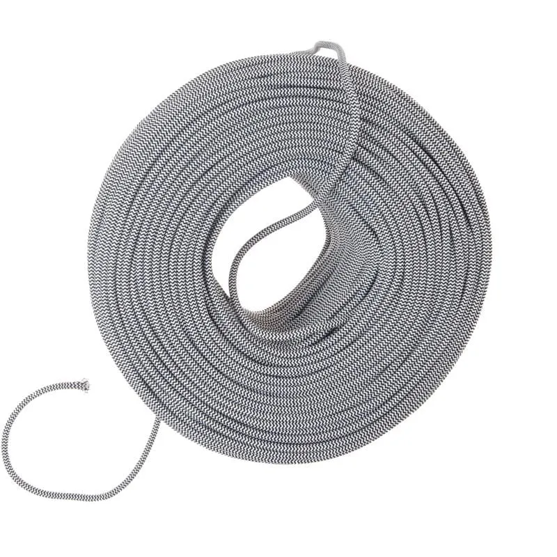 DIY Fabric Wire by the Foot - Black & White ZigZag — Color Cord Company LED General Lighting  